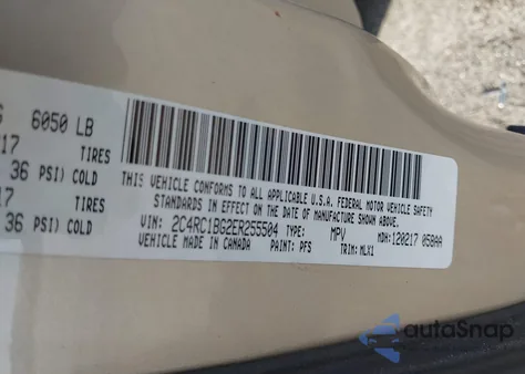 2014 Chrysler Town & Country Touring from USA, damaged, VIN 2C4RC1BG2ER255504